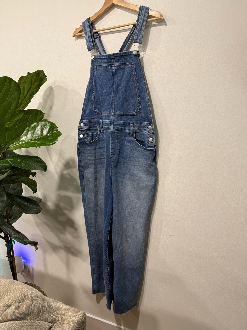 Evereve Medium Blue Denim Women's Overalls